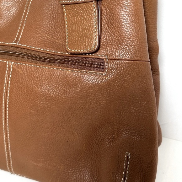 Tignanello Supple Brown 100% Leather Tote Bag with Interior Compartments - Picture 3 of 9